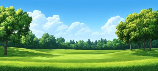 Obraz premium Serene Meadow Landscape