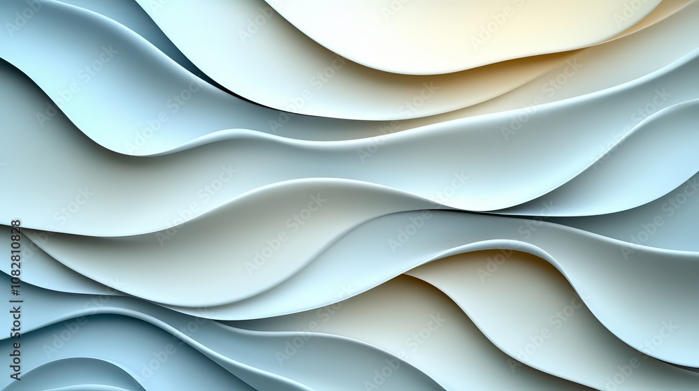 Poster abstract background with flowing, wavy lines in shades of blue and white. the lines create a sense o
