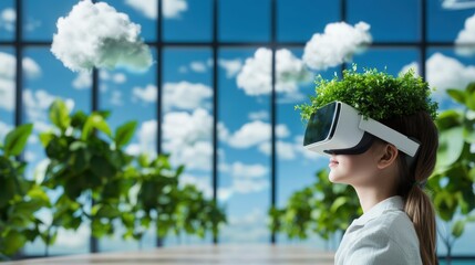 A futuristic classroom with interactive whiteboards, holographic projections, and students wearing virtual reality headsets, showcasing an immersive and engaging learning experience driven by cutting