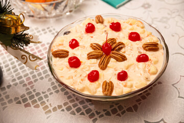 Mexican Christmas Apple Salad. In Mexico it is called Ensalada de Manzana. The apple salad is an easy and quick recipe, it is a dish that cannot be missing at Mexican Christmas dinner.