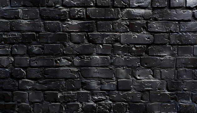 Fototapeta Black brick wall texture. Abstract background for design with copy space.