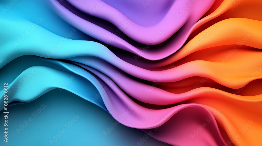 Poster abstract colorful wavy background, a vibrant and modern design with flowing lines and gradient color