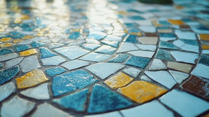 A mosaic pattern inspired by Mediterranean tiles in bright, contrasting colors.