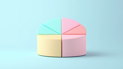 Obraz premium A vibrant and colorful pie chart illustrating market share distribution, with clear segment labels, ideal for business presentations and market analysis.