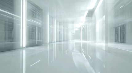 A supercomputer processing data with glowing servers and displays.