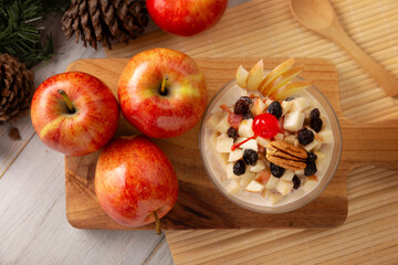 Mexican Christmas Apple Salad. In Mexico it is called Ensalada de Manzana. The apple salad is an easy and quick recipe, it is a dish that cannot be missing at Mexican Christmas dinner.