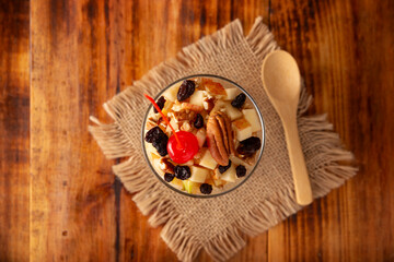 Mexican Christmas Apple Salad. In Mexico it is called Ensalada de Manzana. The apple salad is an easy and quick recipe, it is a dish that cannot be missing at Mexican Christmas dinner.