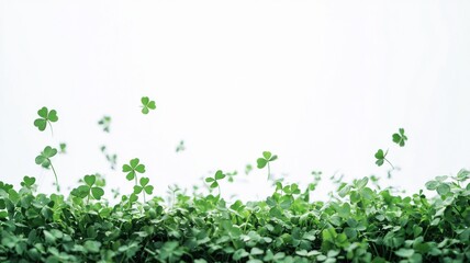 Shamrocks on White Background with Airy Feel