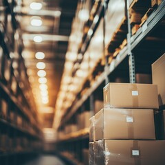 Packages Ready for Delivery in Warehouse Environment