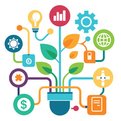 Sustainable Development Illustration with Innovation and Growth Elements © MDSUMON