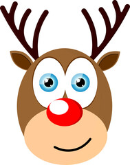 Reindeer icon, Christmas symbol, Xmas deer sign on transparent background. PNG illustration