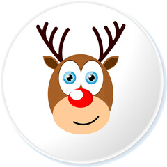 Reindeer icon, Christmas symbol, Xmas deer sign on transparent background. PNG illustration