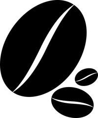 Coffee beans icon, symbol on transparent background.  PNG illustration