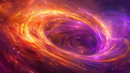 Obraz premium Vibrant Swirling Vortex in Outer Space with Orange and Purple Hues