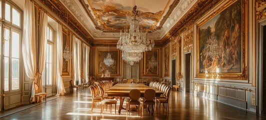 Fototapeta premium Golden Hall Interior