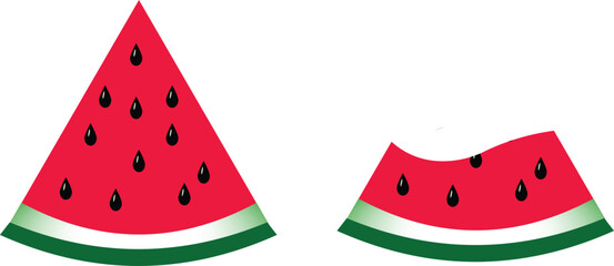 A Slice of Watermelon Vector With White Background