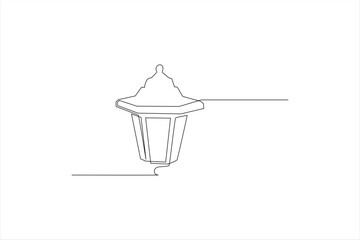 A minimalist line drawing of a decorative lantern, symbolizing light and ambiance.