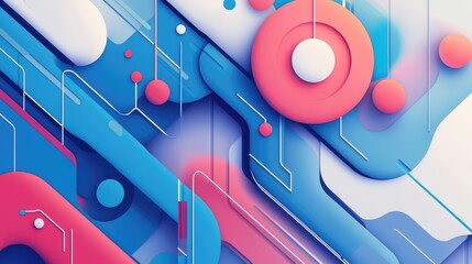 Network flat design top view theme information technology water color vivid 

