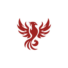 Phoenix Logo flying bird abstract design vector template.	