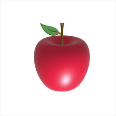 3D Isolated Apple With White Background