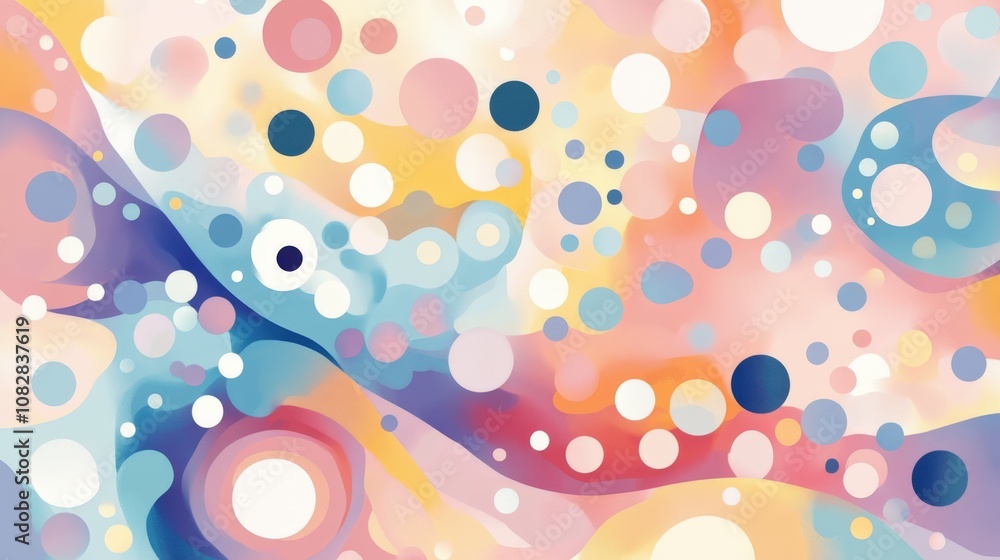 Aufkleber abstract background with colorful swirls and scattered circles