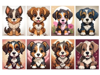 Obraz premium Baby dog drawing, perfect for a cute and funny pet theme