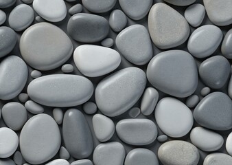 Fototapeta premium Smooth Riverbed Stones with Rounded Surfaces and Natural Polished Texture