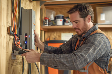 Electrician training session, with apprentices learning to wire outlets and switches under supervision