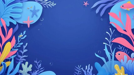 Fototapeta premium Ocean Harvest Festival Style Wallpaper with Colorful Decorations