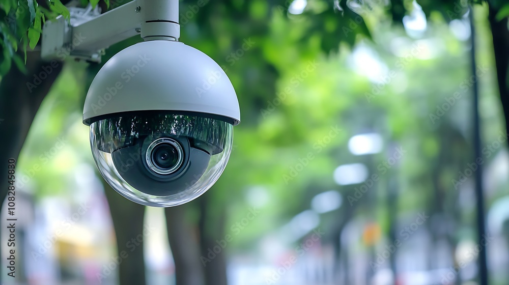 Poster State-Of-The-Art Security Camera Monitoring Urban Streets With Precision : Generative AI