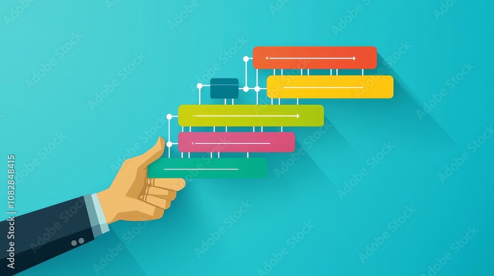 Aufkleber analyzing project management timelines with holographic visuals business environment infographic int