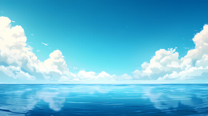 A serene blue water background, capturing the calm and tranquil essence of clear, still waters. Serene. Illustration