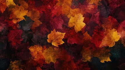 Stunning Autumn Leaves Background: A Gorgeous Collage of Colorful Leaves Showcasing the Beauty of Fall, Featuring Vibrant Hues of Orange, Red, and Yellow for Your Seasonal Creations