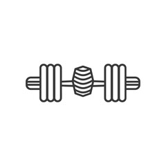 Fototapeta premium Line Drawing of a Dumbbell with Weight Plates