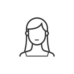 Obraz premium Line drawing of a female avatar with long hair