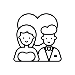 Bride and Groom vector icon