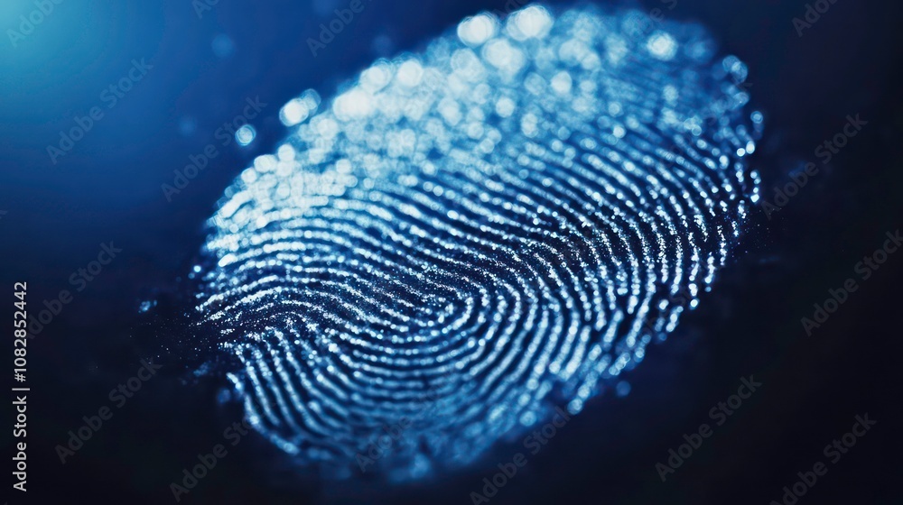 Poster fingerprint analysis technology. finger print recognition and identification. security personnel id 