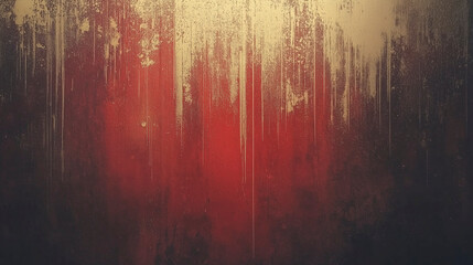 Old Golden Decoration on Vintage Red Textured Wood