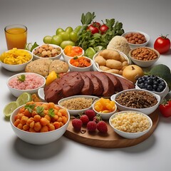 Delicious vegetarian food with seasonal traditional food arrangement