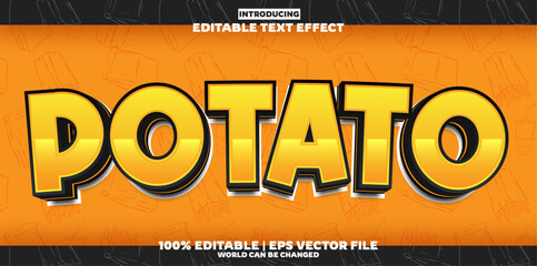 Potato editable text effect in new modern trend style