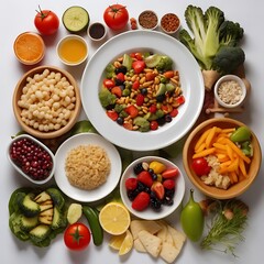 Delicious vegetarian food with seasonal traditional food arrangement