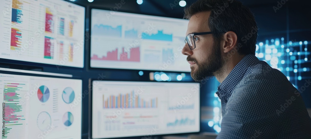 Poster data scientist utilizing ai for customer retention in a creative marketing environment
