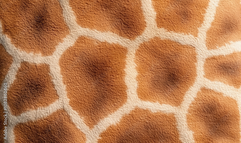 Poster close-up of giraffe pattern highlighting unique fur texture