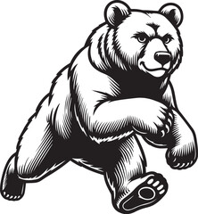  silhouette of clean vector of bear isolated 