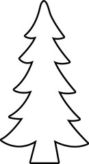 Obraz premium Simple shape Christmas tree outline vector. Christmas tree black outline.