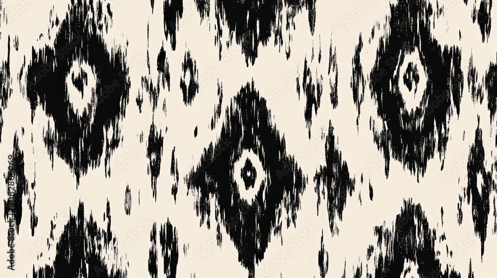 Aufkleber abstract black and white pattern with a repeating geometric design.