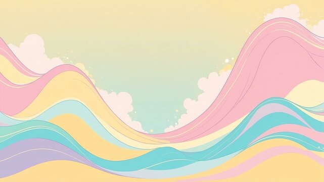 Abstract pastel yellow theme wavy image background