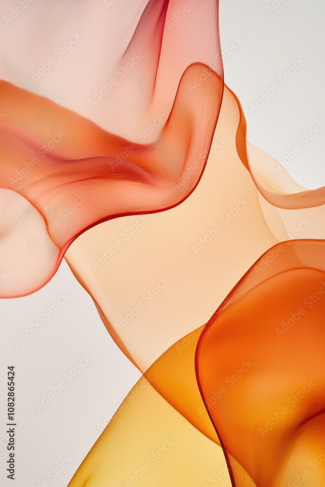 Poster vibrant abstract flowing shapes with warm color gradient