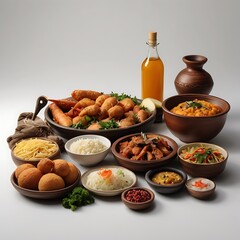 Delicious vegetarian food with seasonal traditional food arrangement