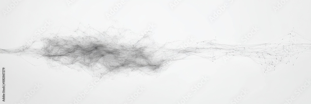 Aufkleber A data cloud is illustrated with thin lines radiating outwards, symbolizing connectivity and information flow in technology. Generative AI